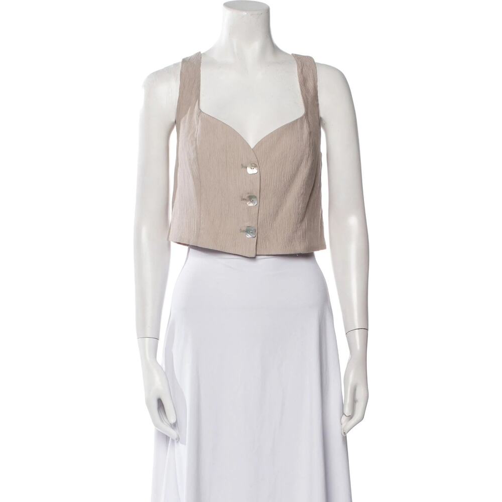 Jason Wu Crop Button-Up Tank Top - Xs - image 2